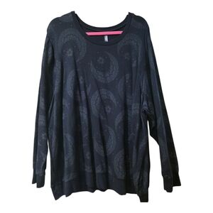 Torrid Sleep Size 4 Black Moon Long Sleeve Sweatshirt Nwt